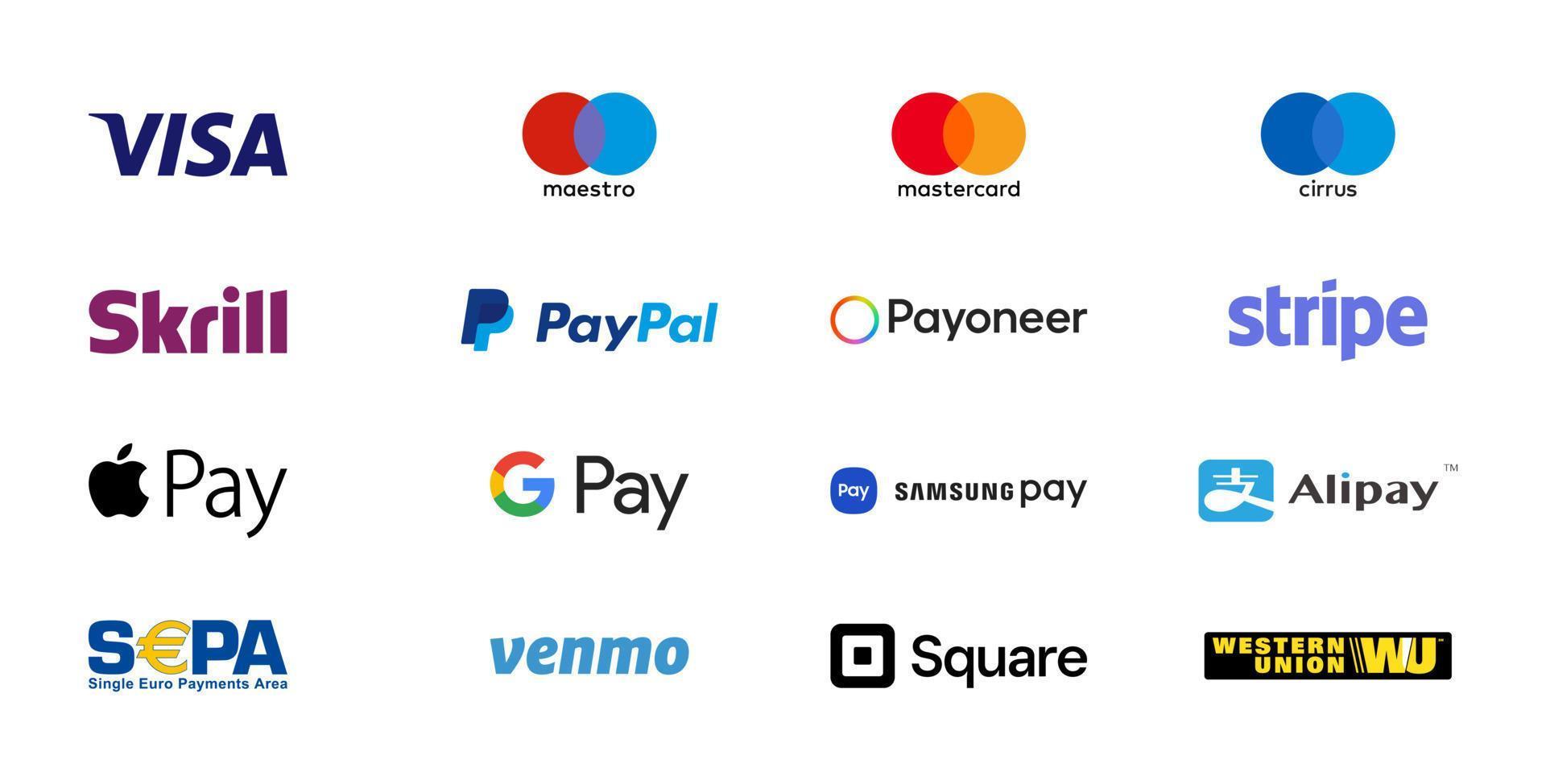 Acceptable payment gateways
